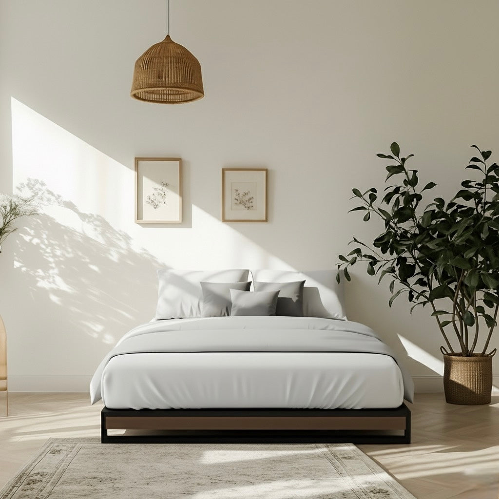 Rome Metal and Wood Platform Bed Frame | سرير Nakhlaa