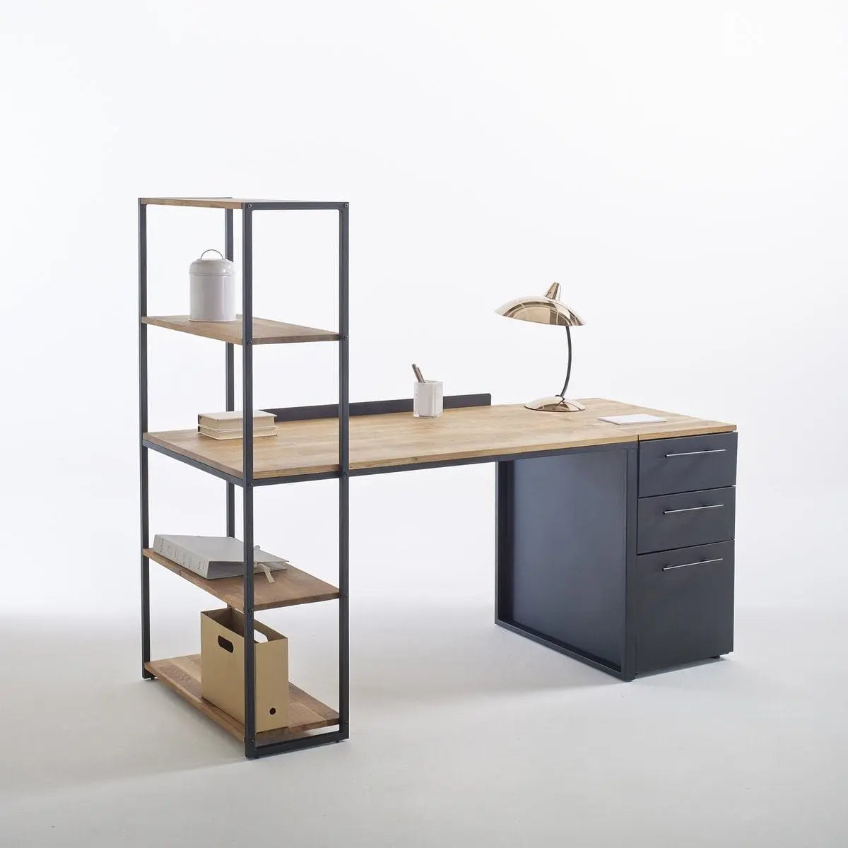 Regensburg Desk With Shelving Unit Nakhlaa