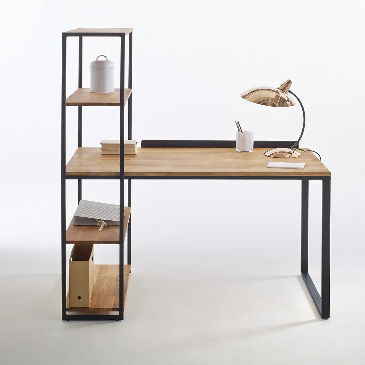 Regensburg Desk With Shelving Unit Nakhlaa