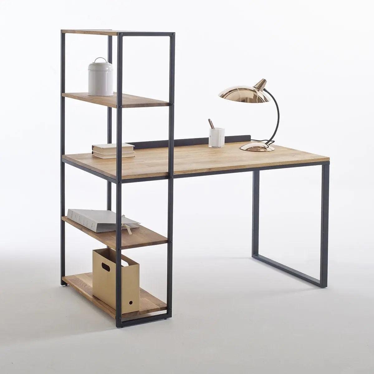 Regensburg Desk With Shelving Unit Nakhlaa