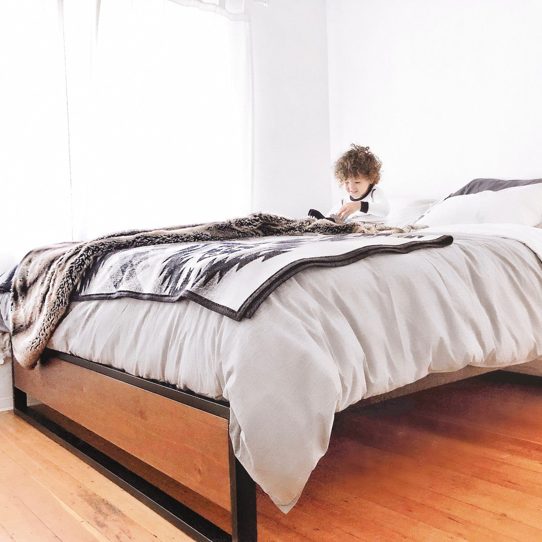 Rome Metal and Wood Platform Bed Frame | سرير Nakhlaa