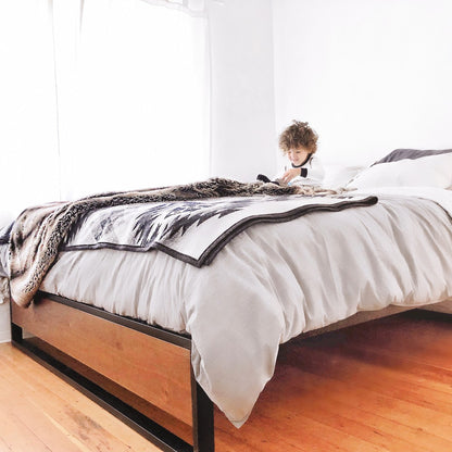 Rome Metal and Wood Platform Bed Frame | سرير Nakhlaa