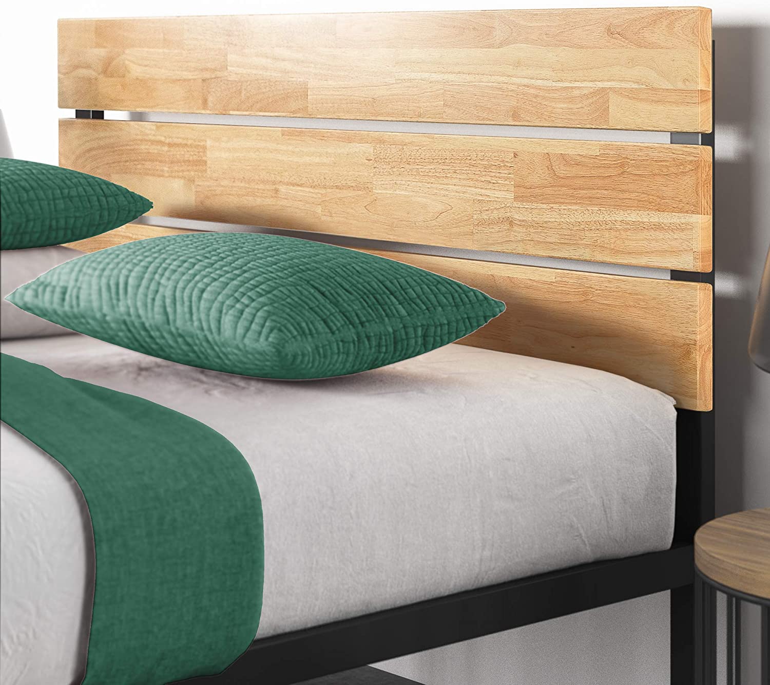Turin Metal and Wood Platform Bed Frame Nakhlaa