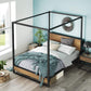 Naples Metal and Wood Canopy Platform Bed Frame Nakhlaa