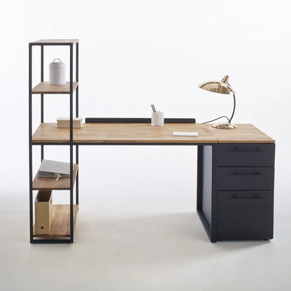 Regensburg Desk With Shelving Unit Nakhlaa