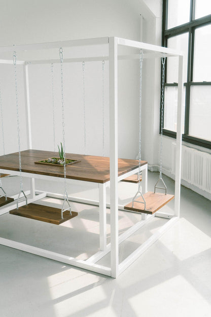 Ferrara 6 Seaters Black\White Swing Table Nakhlaa