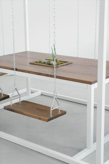 Ferrara 6 Seaters Black\White Swing Table Nakhlaa