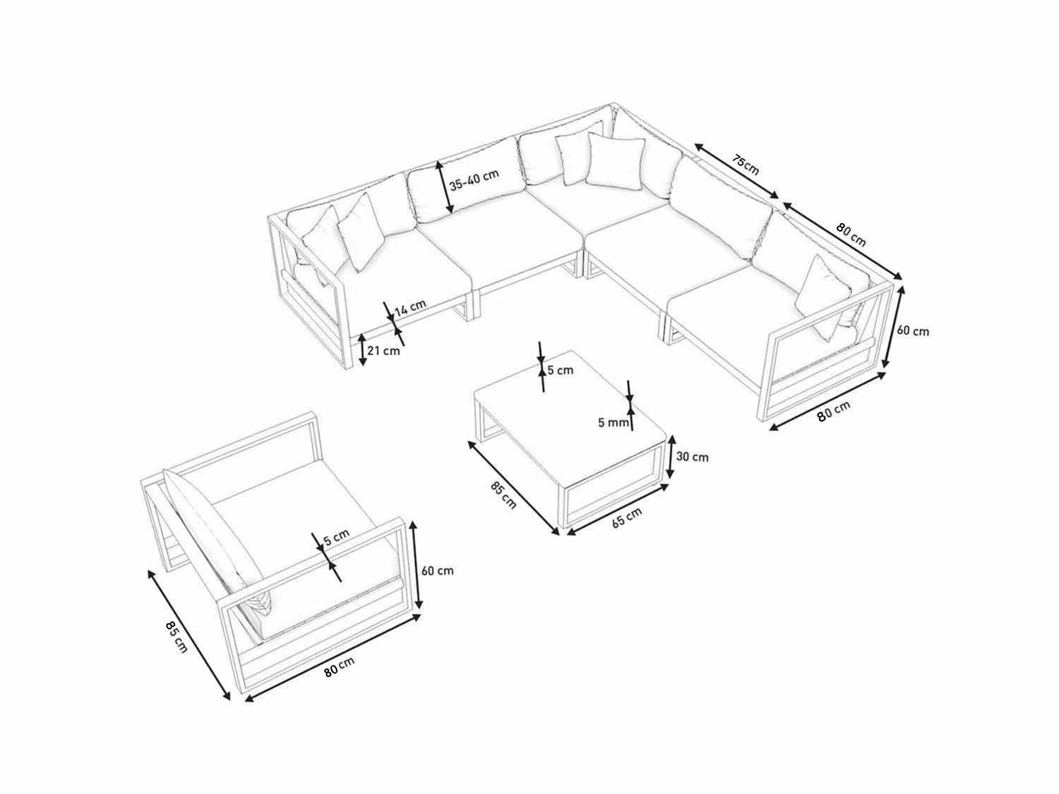 Niesky L Outdoor/Indoor Furniture Set Nakhlaa